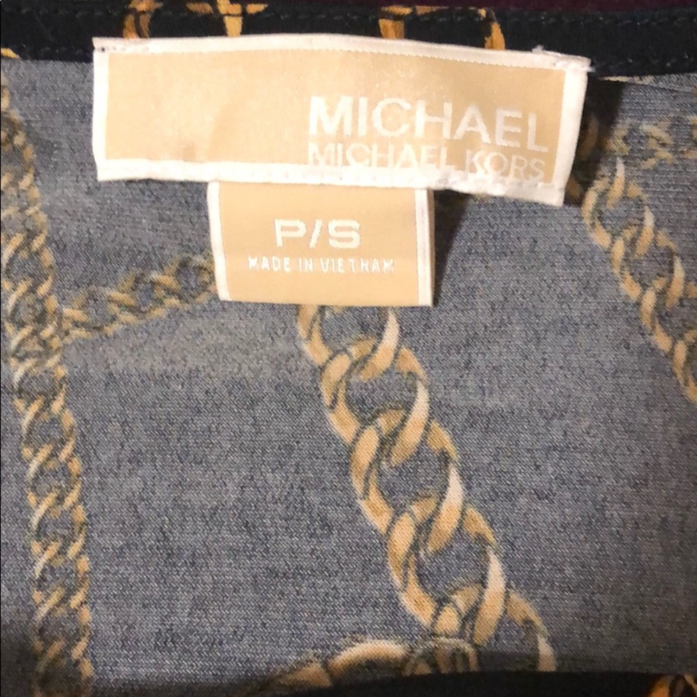 Michael Michael Kors gold chain print blue dress - Picture 4 of 5